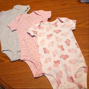 Just One You 3 PC baby girl onesie set